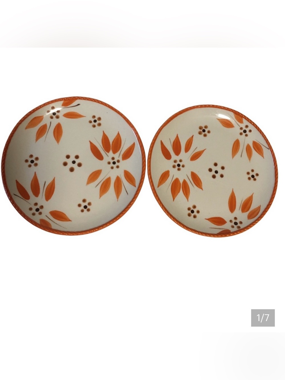 Temptations by Tara Old World Orange Bread & Butter Plates 6” Set of 2